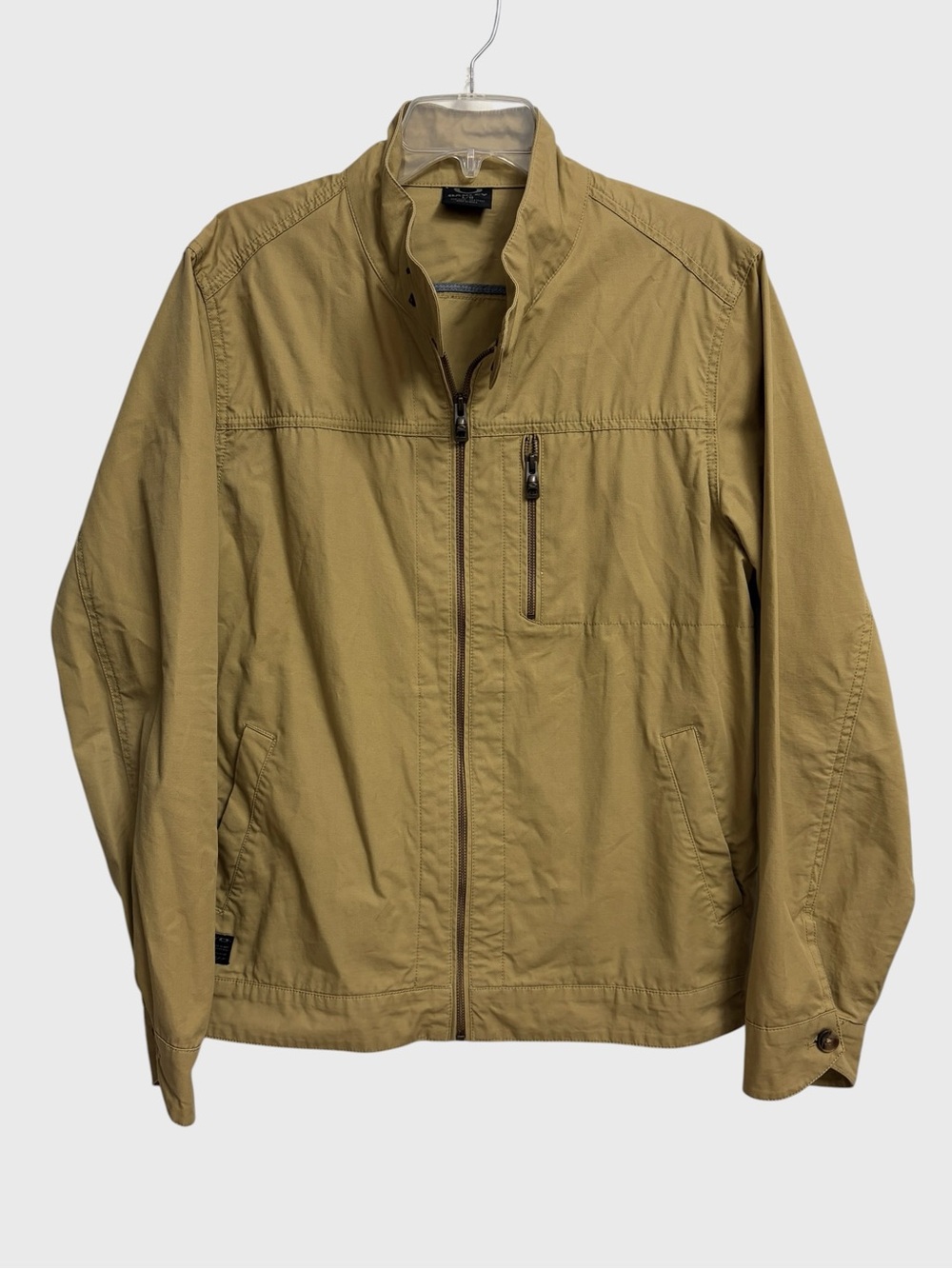 Oakley Men's Zip-Front Lightweight Harrington Jacket Size L Khaki Tan Preppy